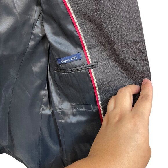 J. Crew Womens Super 120's Blazer Suit Wool Pinstripe Gray 2 Button Lined Size 8 - Picture 6 of 9